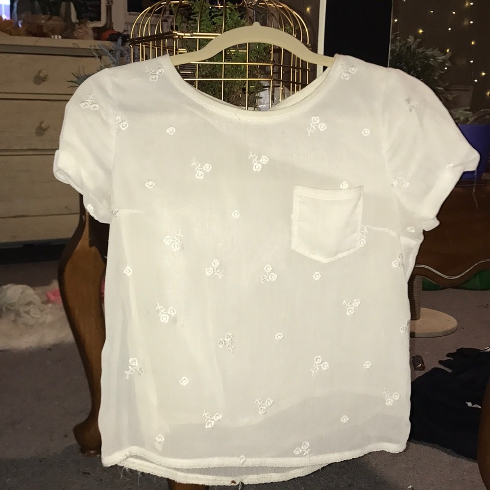 Sheer white hollister blouse
